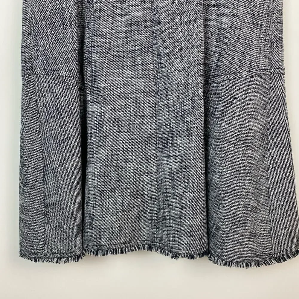 Rebecca Taylor Women's Sleeveless Slub Twill Dress Black and White Size 8 - Picture 10 of 11